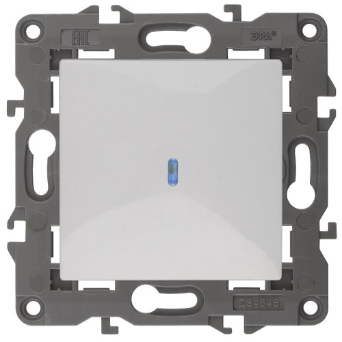 Выключатель с подсветкой без рамки Эра Elegance 1-кл. белый картинка